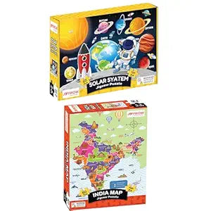 60 Pcs Puzzle for age 5+ Combo pack Solar + India Map