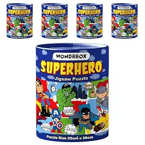 Birthday Return Gifts for Kids ,60 pcs Superhero Jigsaw Puzzle| Pack of 5 (Age 5-10)