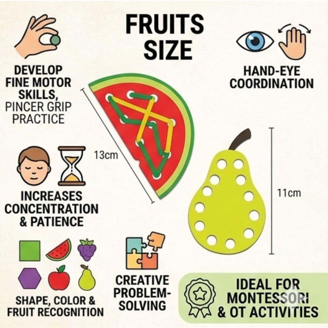 Fruit Lacing Activity Kit, Age 2+