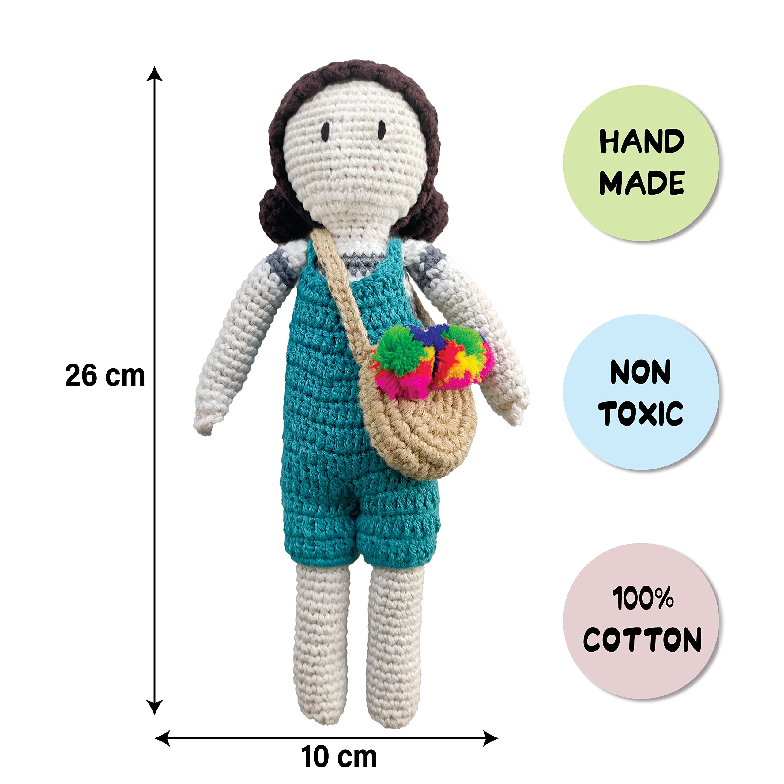 Blue-Doll Crochet Toy , Age 0-3