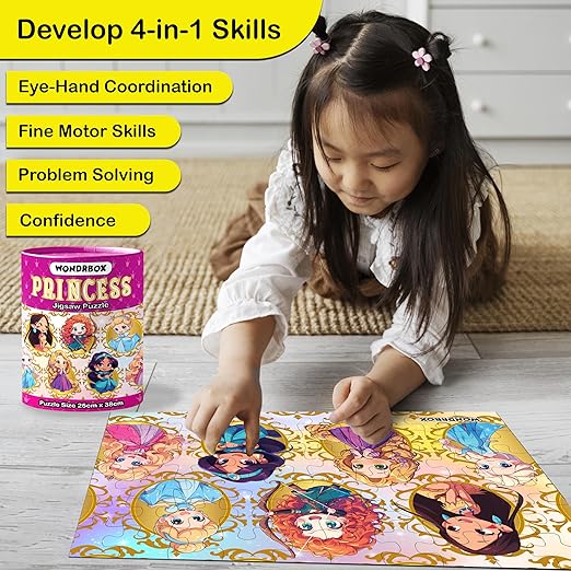 Birthday Return Gifts for Kids ,60 pcs Princess Jigsaw Puzzle,Pack of 10 Age 5+