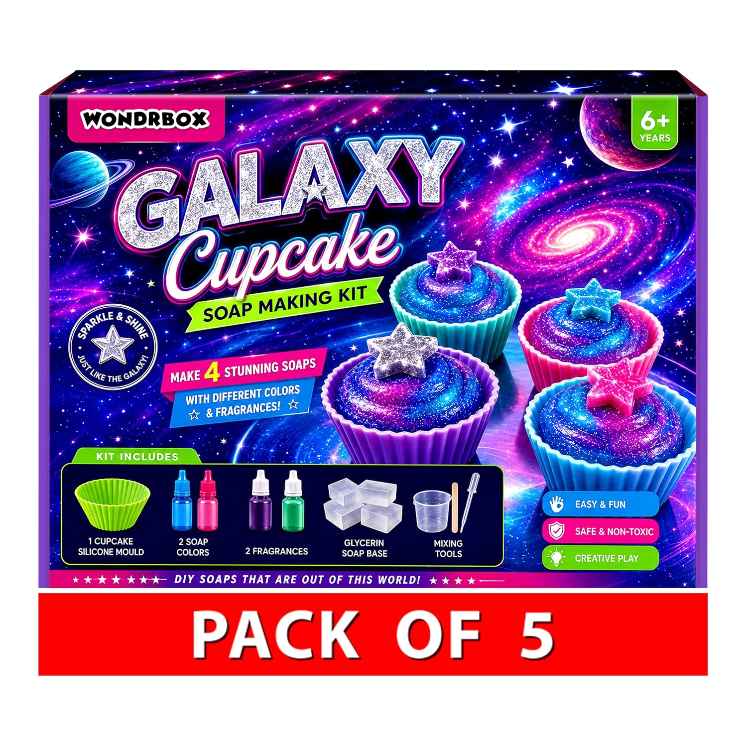 Galaxy Soap Making Science Kit for Kids pack of 5