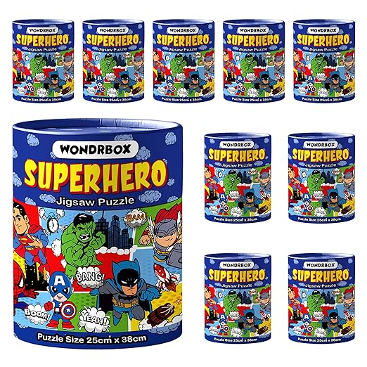 Birthday Return Gifts for Kids ,60 pcs Superhero Jigsaw Puzzle,Pack of 10 Age 5+
