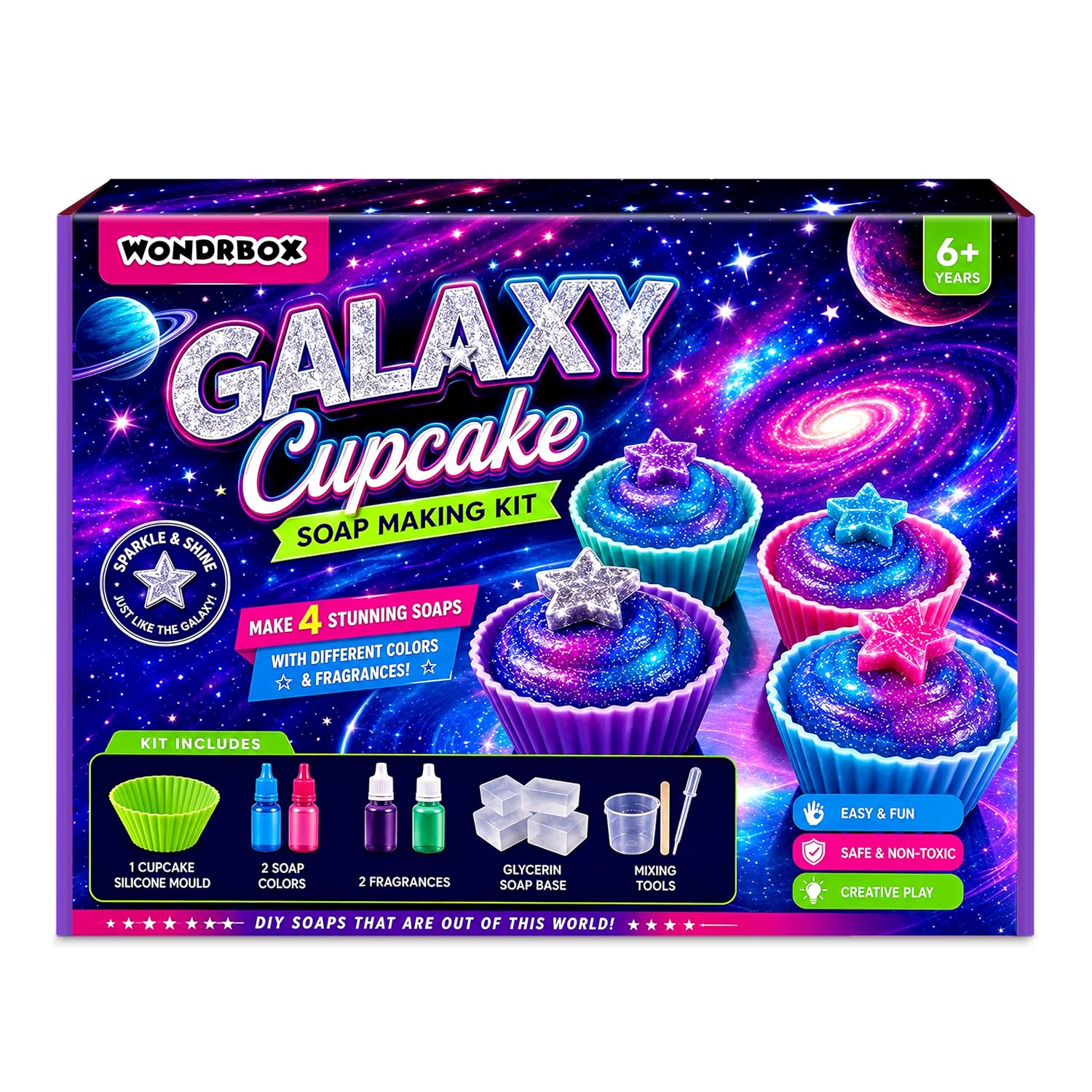 Galaxy Soap Making Science Kit for Kids Age 6-14 DIY STEM Art & Craft Activity Kit