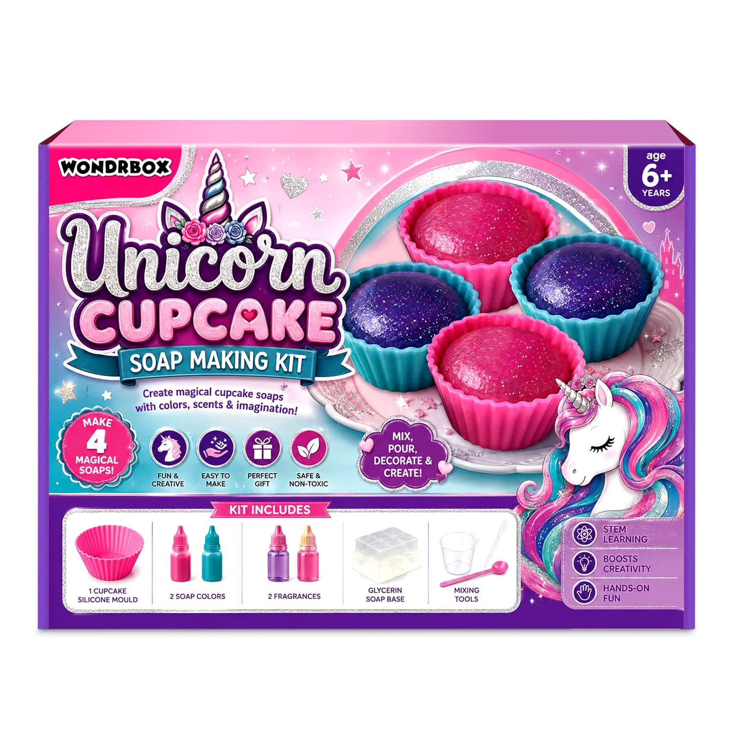 Unicorn Soap Making Science Kit for Kids Age 6-14 | DIY STEM Art & Craft Activity Kit