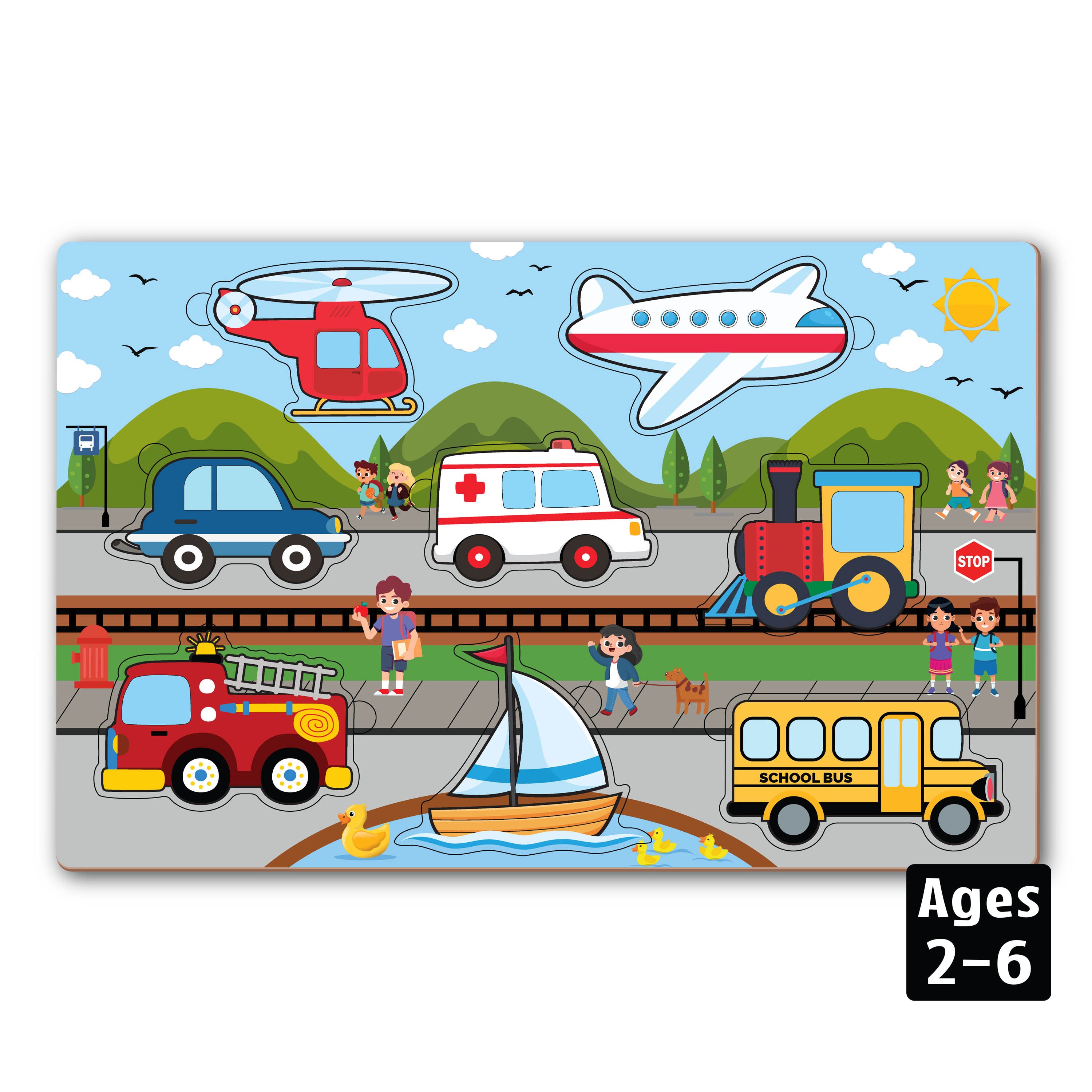Wooden Transport Puzzle, Age 2+
