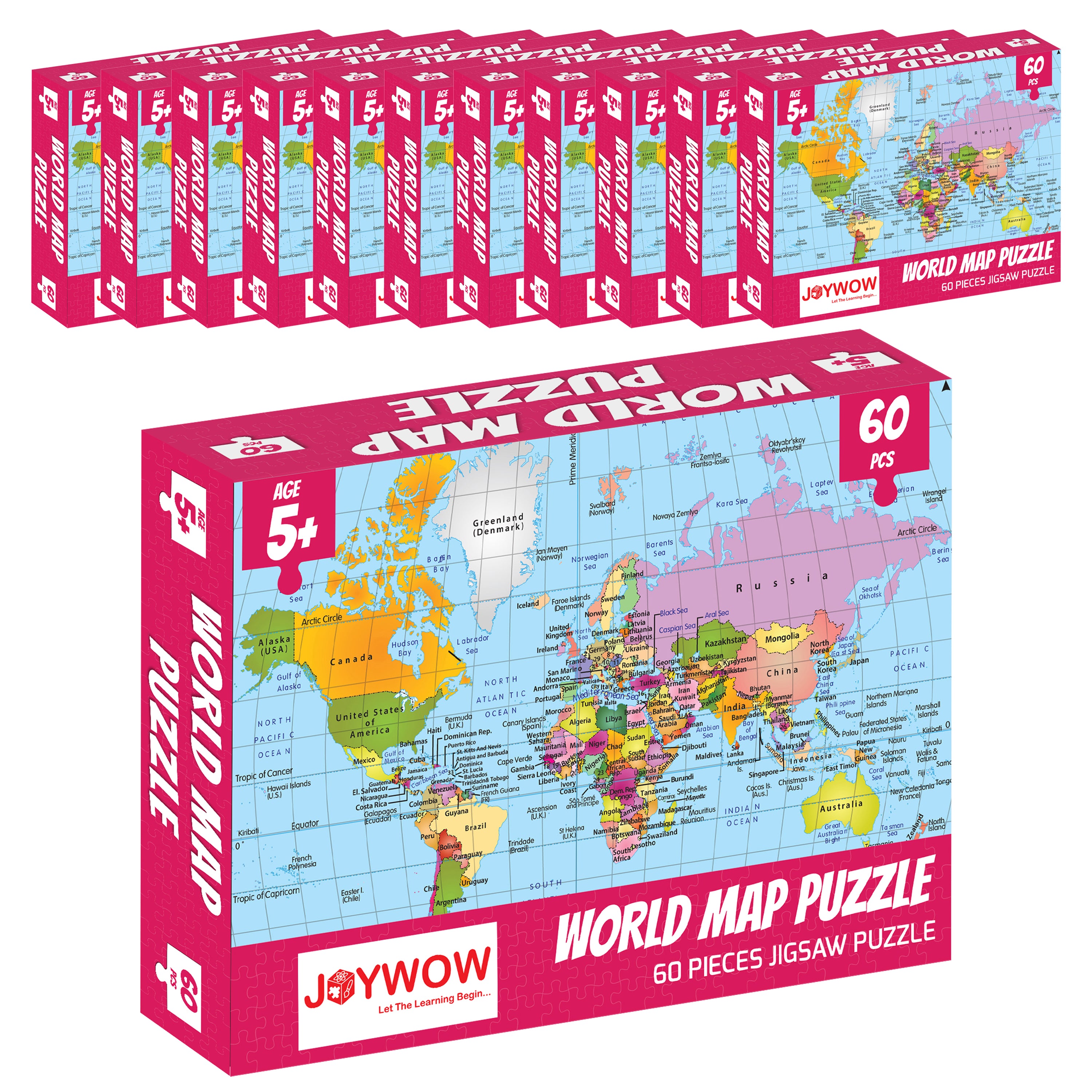 Birthday Return Gifts ,World Map Jigsaw Puzzle (Pack of 10 )Age 5+