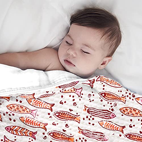 littleland Organic Bamboo Muslin Cotton Baby Blanket Swaddle Wrap Newborn - Extra Large Size 120 X 120 cm - Dinosaur