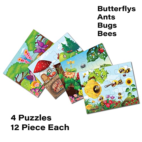12 Pcs Insects Jigsaw Puzzle, Age 3+