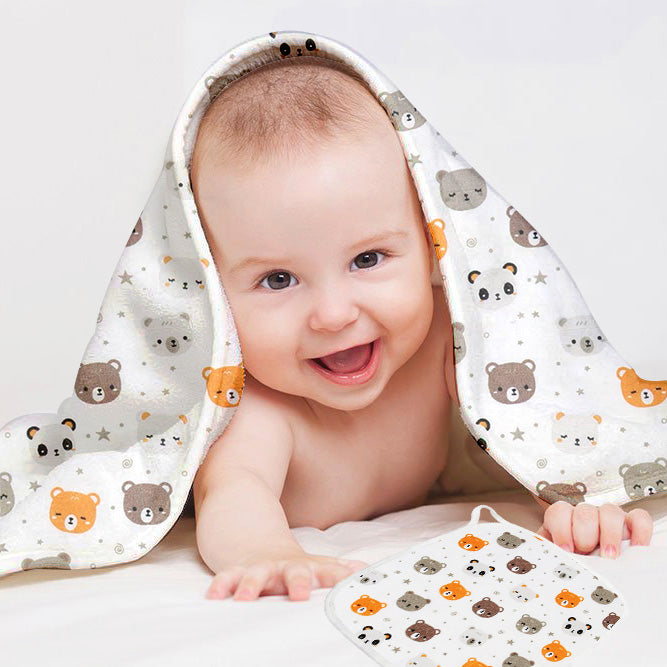littleland Organic Muslin Cotton Baby Swaddle Wrap Blanket and WashCloth Towel Combo Set | Swaddle Size 110 x 110 cm, Wash Cloth Size-30X30 cm | Newborn Baby Essentials (Panda, Black)