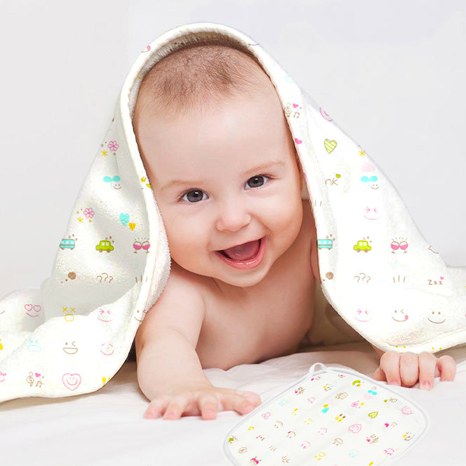 littleland Organic Muslin Cotton Baby Swaddle Wrap Blanket and WashCloth Towel Combo Set | Swaddle Size 110 x 110 cm, Wash Cloth Size-30X30 cm | Newborn Baby Essentials (Doodle,Multicolor)