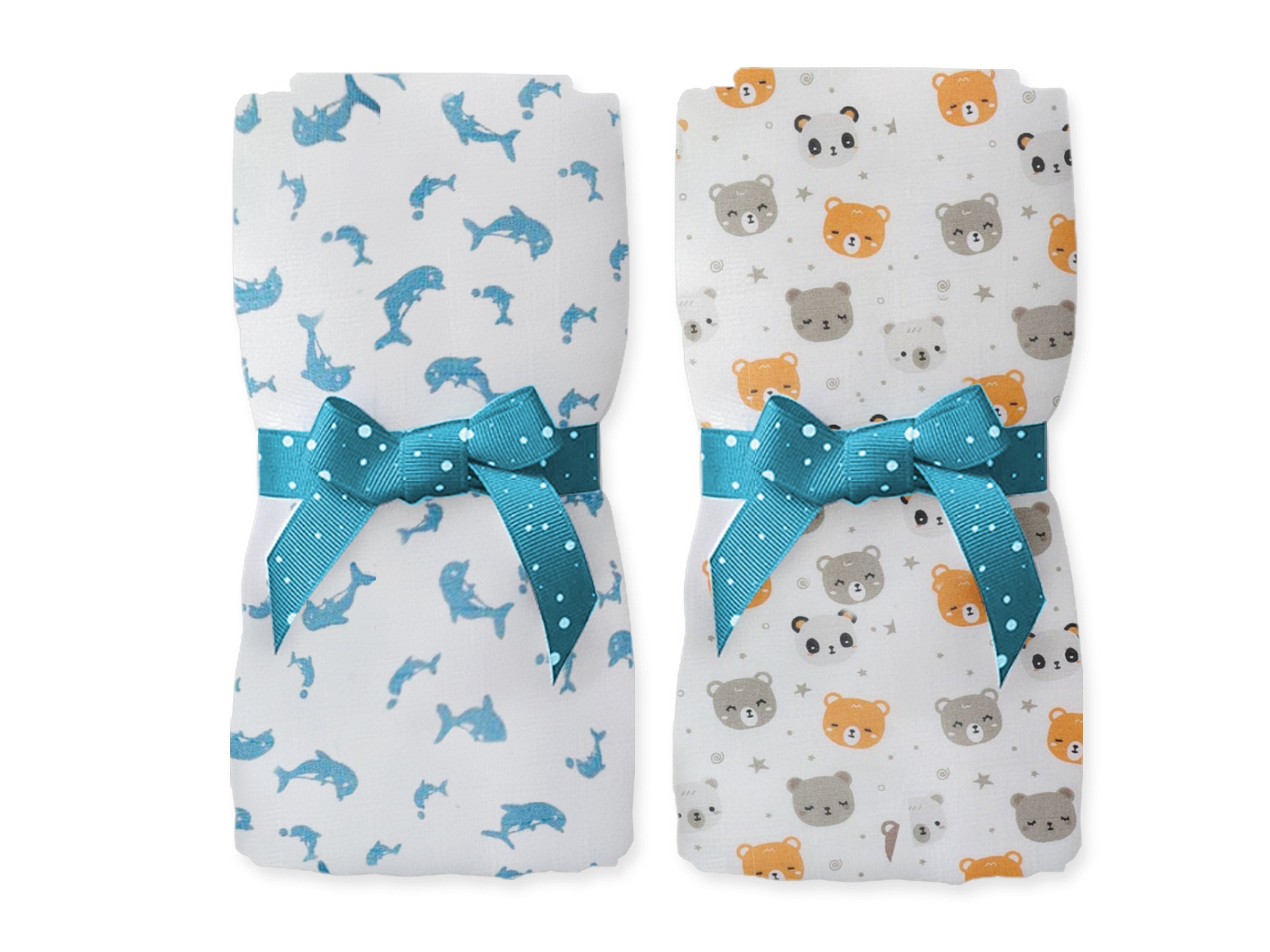 littleland Organic Muslin Cotton Baby Swaddle Wrap Blanket and WashCloth Towel Combo Set | Swaddle Size 110 x 110 cm, Wash Cloth Size-30X30 cm | Newborn Baby Essentials (Triangle, Multicolor)