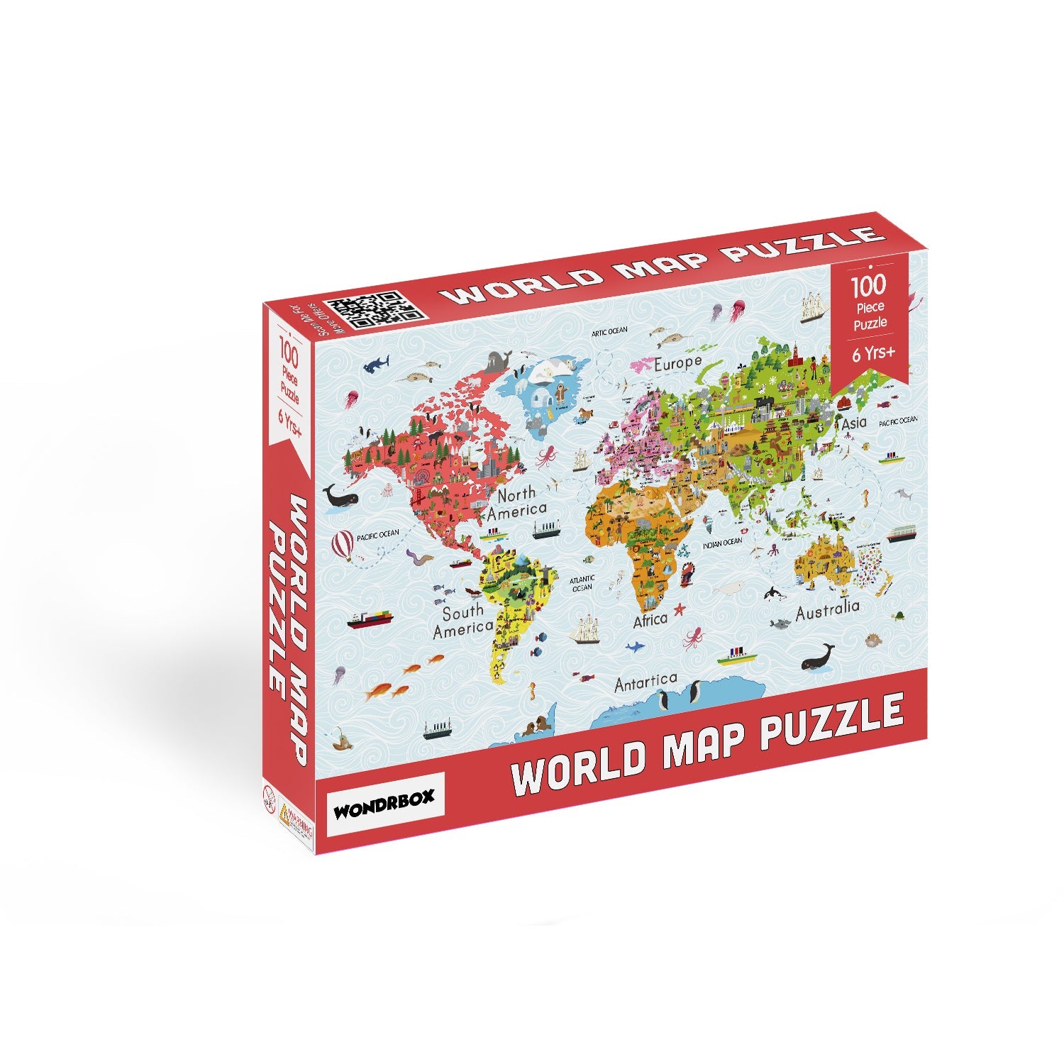 100 Piece World Map Jigsaw Puzzle. Age 6+