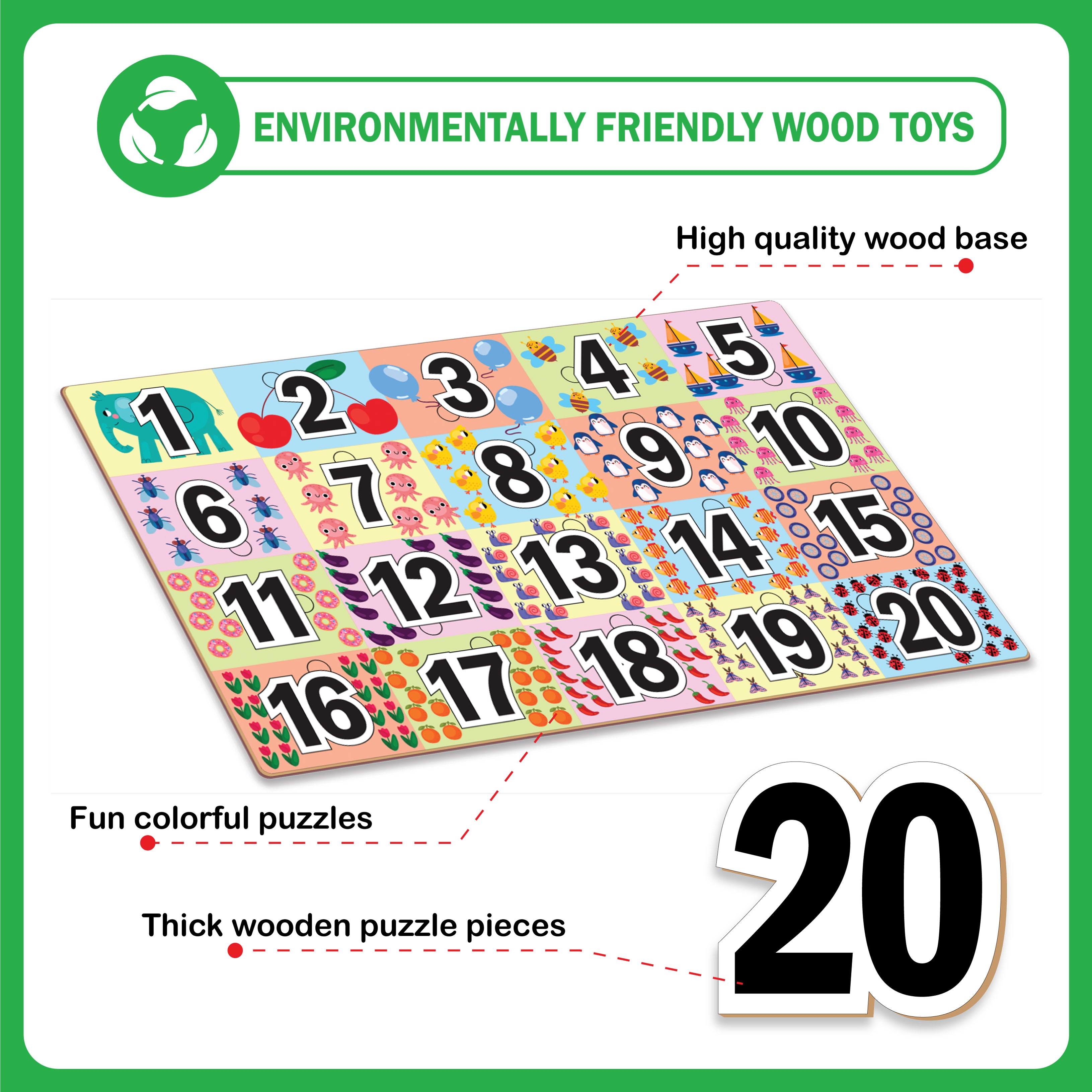 Wooden Number Puzzle, Age 2+