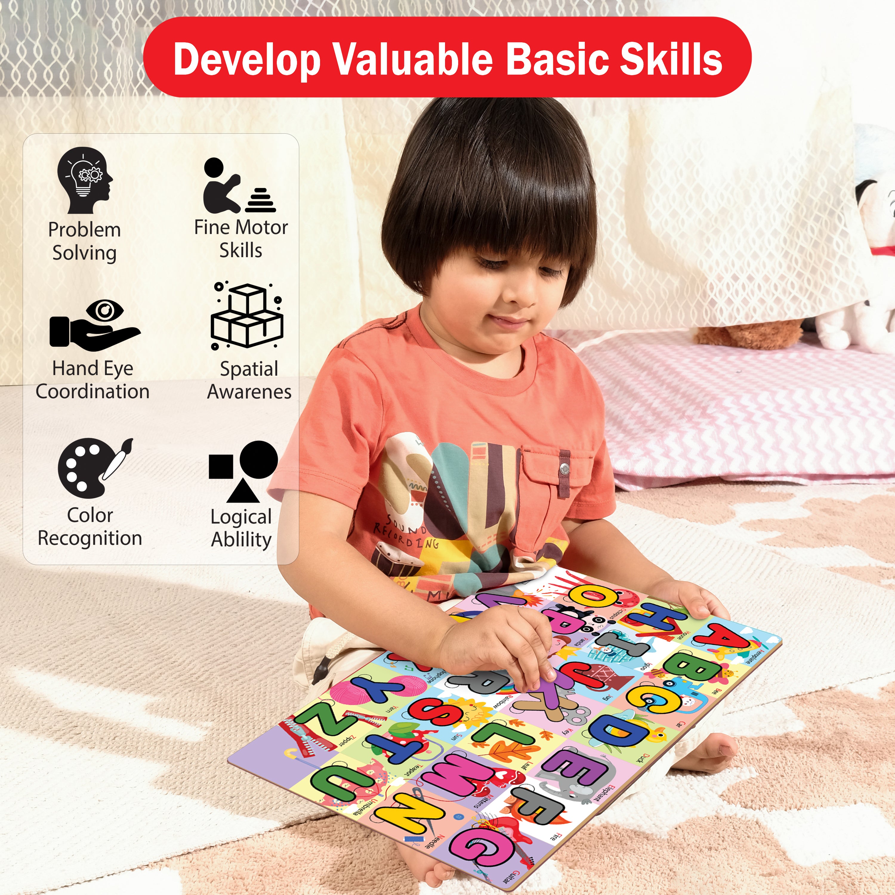 Wooden Alphabet Puzzle, Age 2+