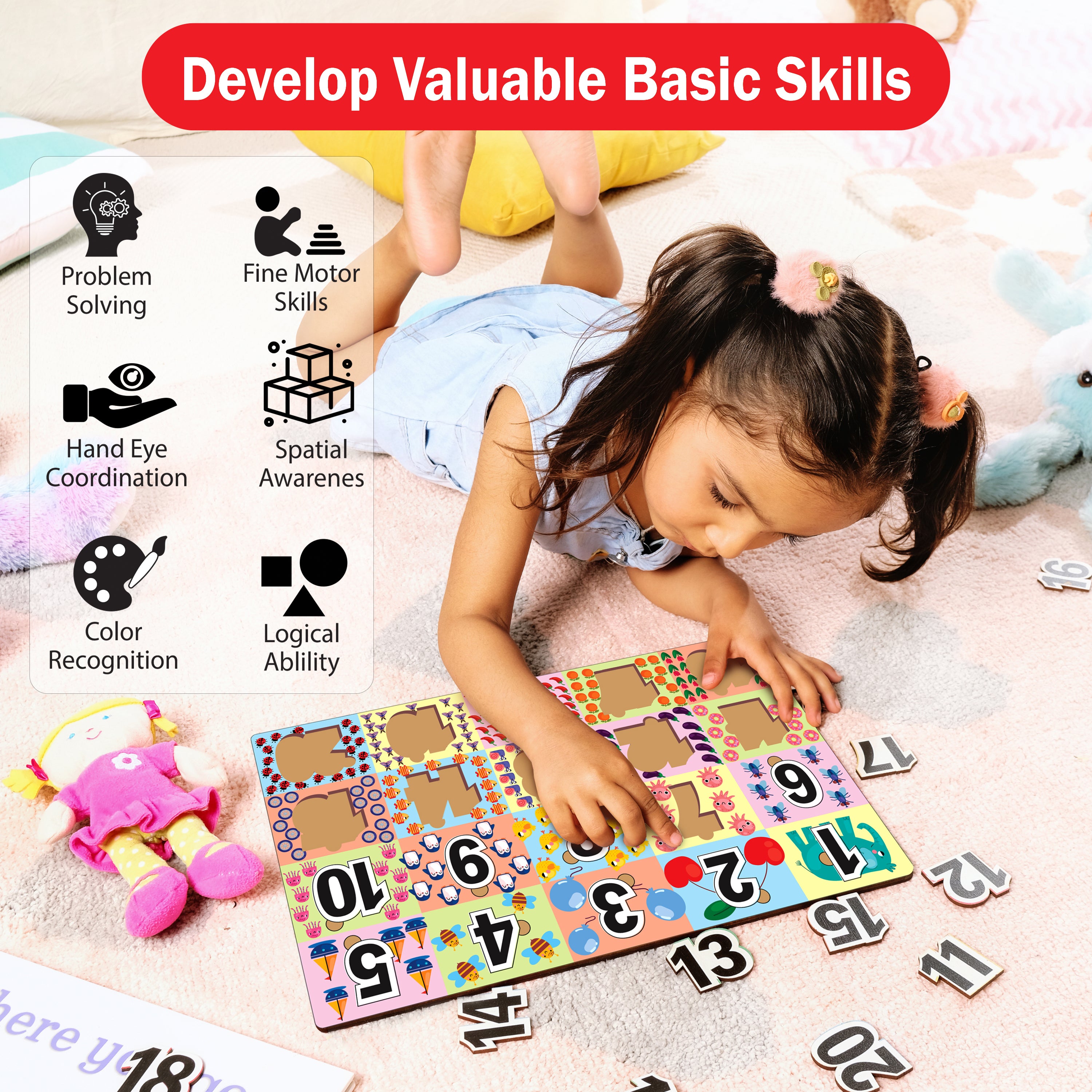 Wooden Number Puzzle, Age 2+