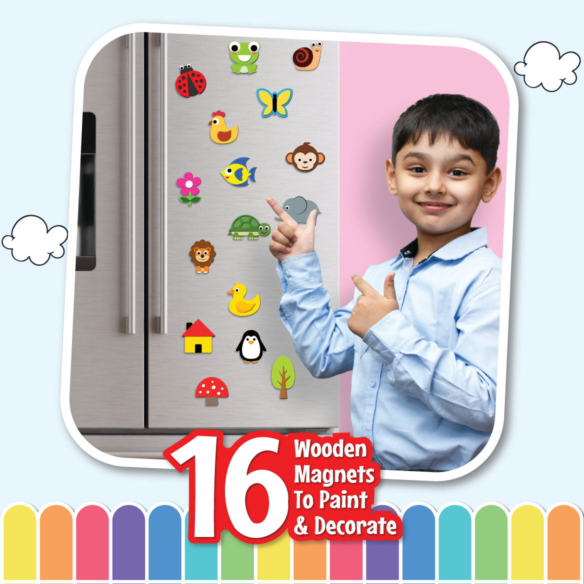 Wooden Magnets Art and Craft Activity Kit, Age 6+