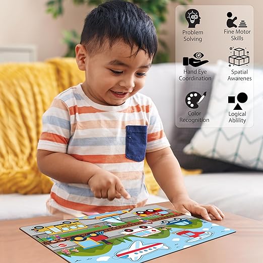 Transport, Farm Animals, Wild Animals, Wooden Puzzle (3 Puzzles Set), Age 2+