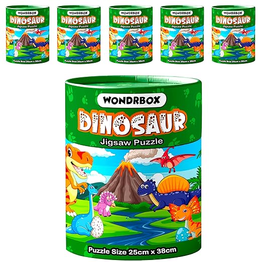WONDRBOX Return Gifts Birthday Pack of 6 | Dinosaur Puzzle.