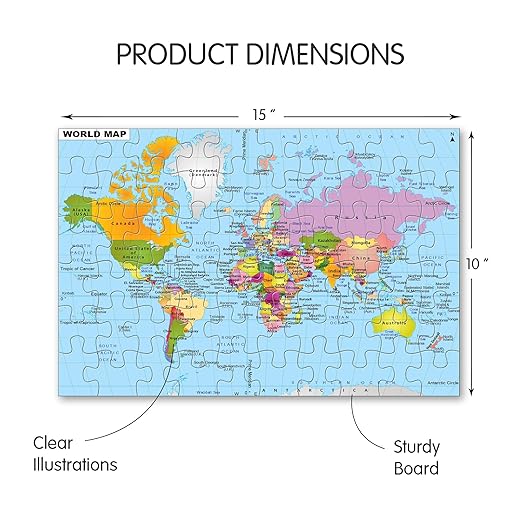 Birthday Returns Gifts ,World Map Jigsaw Puzzle 60pcs for Kids Pack of 5 ,Age 5+