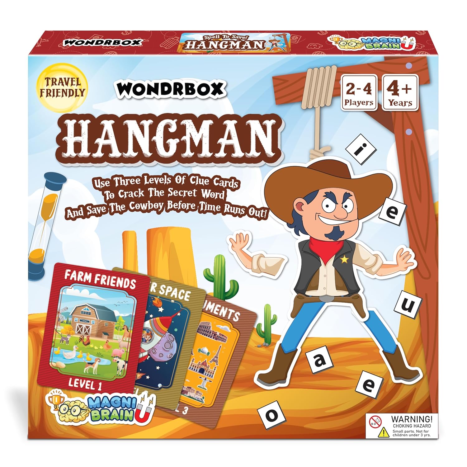 WONDRBOX Hangman Magnetic Game for Kids Ages 4+ | Educational Games for Kids