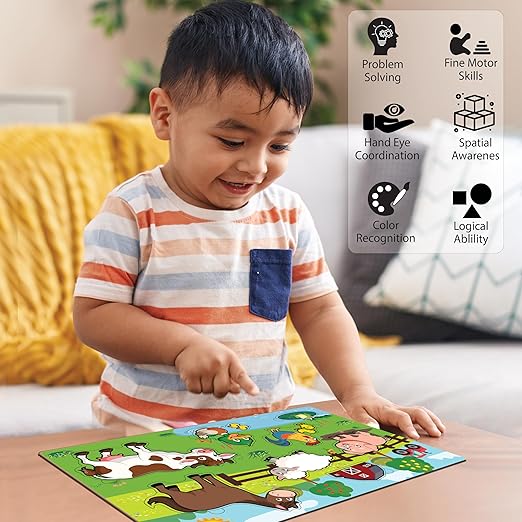 Wooden Farm Animals Puzzle, Age 2+