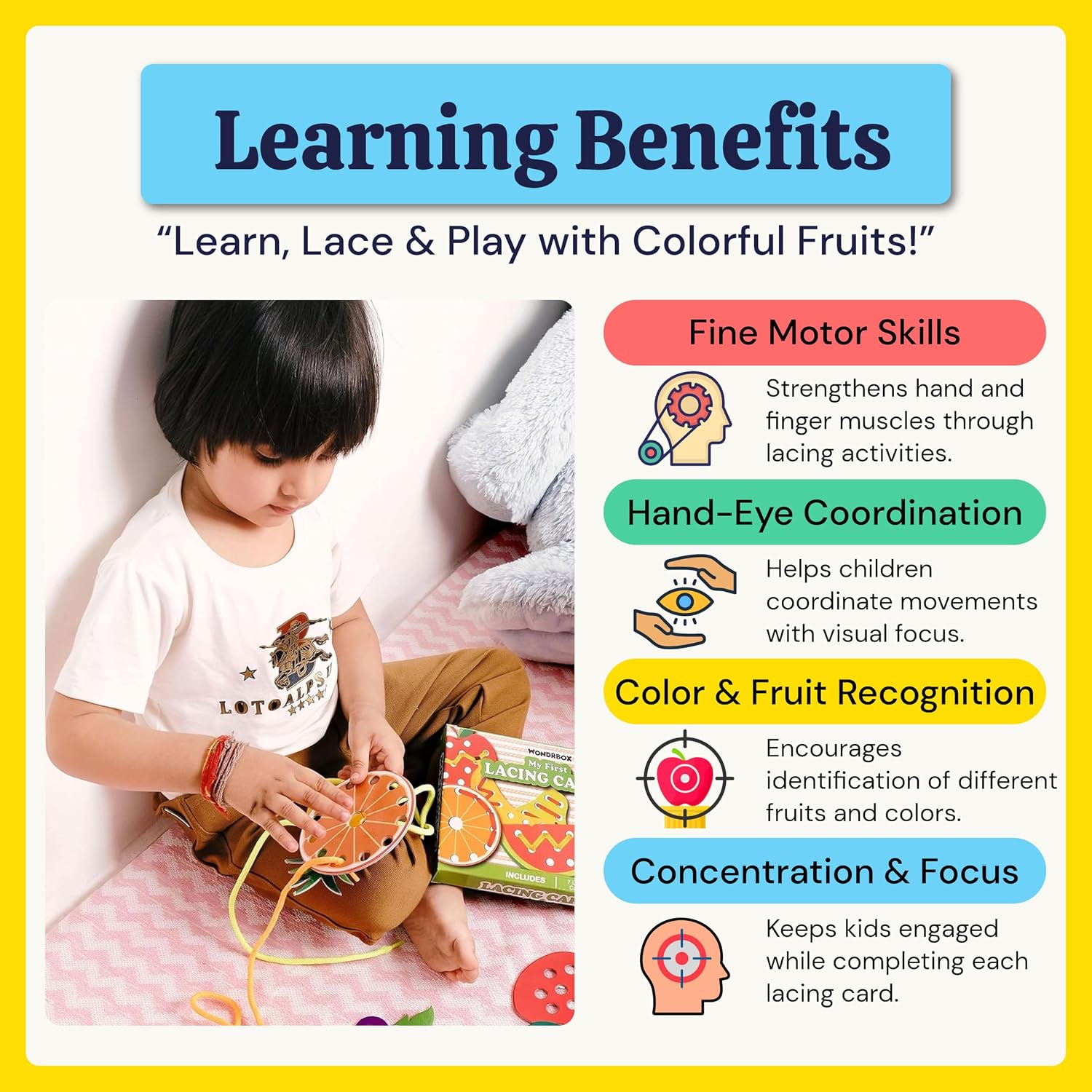 Fruit Lacing Activity Kit, Age 2+