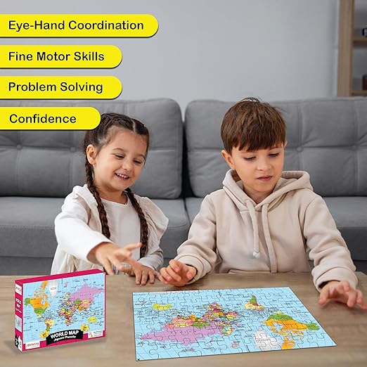 Birthday Returns Gifts ,World Map Jigsaw Puzzle 60pcs for Kids Pack of 5 ,Age 5+