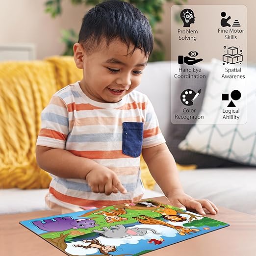 Wooden Wild Animals Puzzle, Age 2+