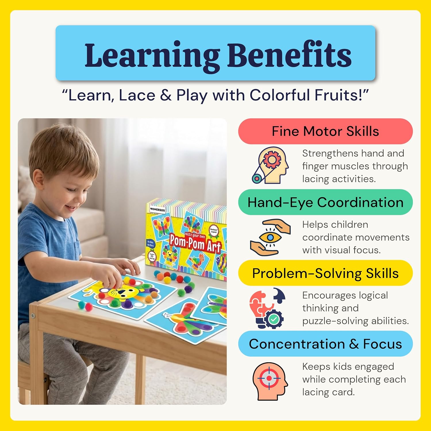 Pom Pom Arts and Crafts Activity Kit, Age 2+