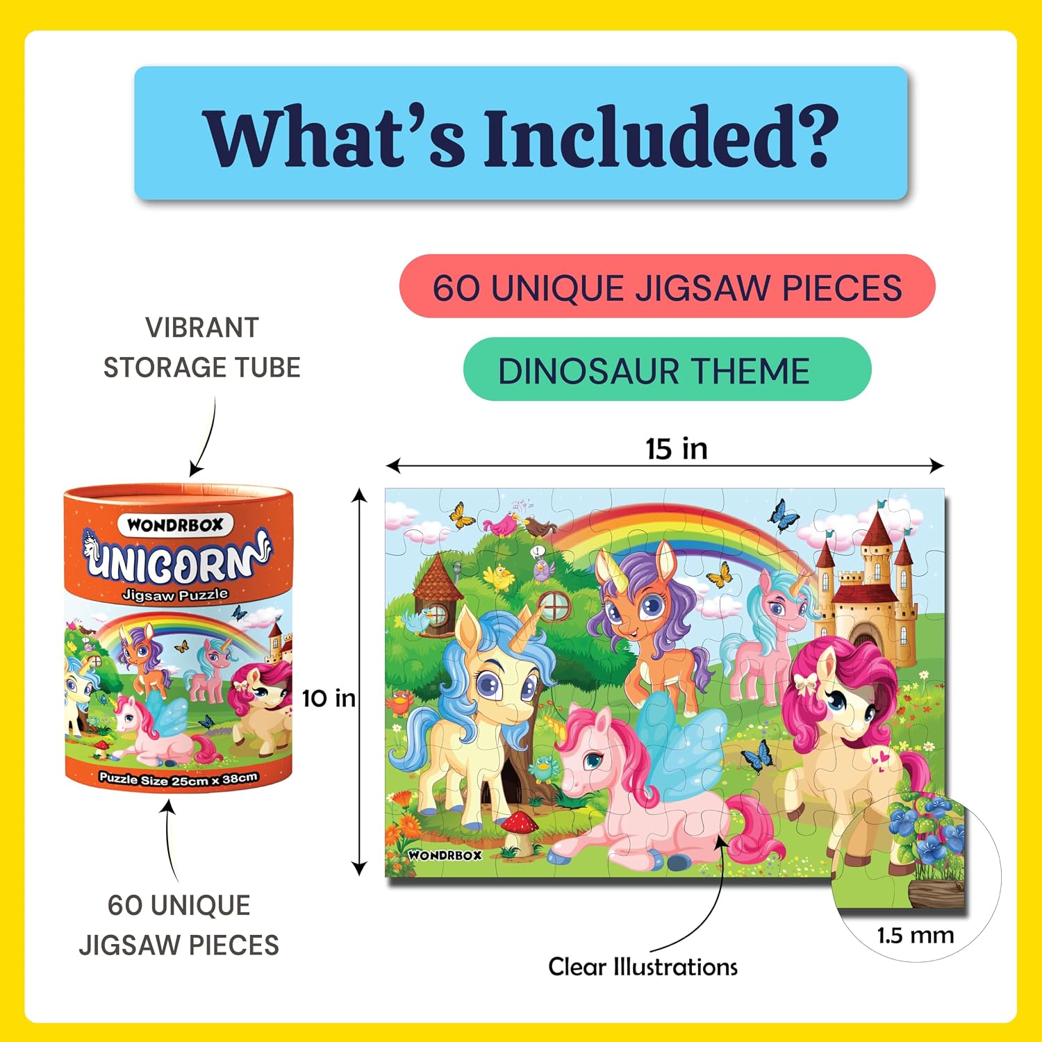 Unicorn Theme Jigsaw Puzzle 60 pcs
