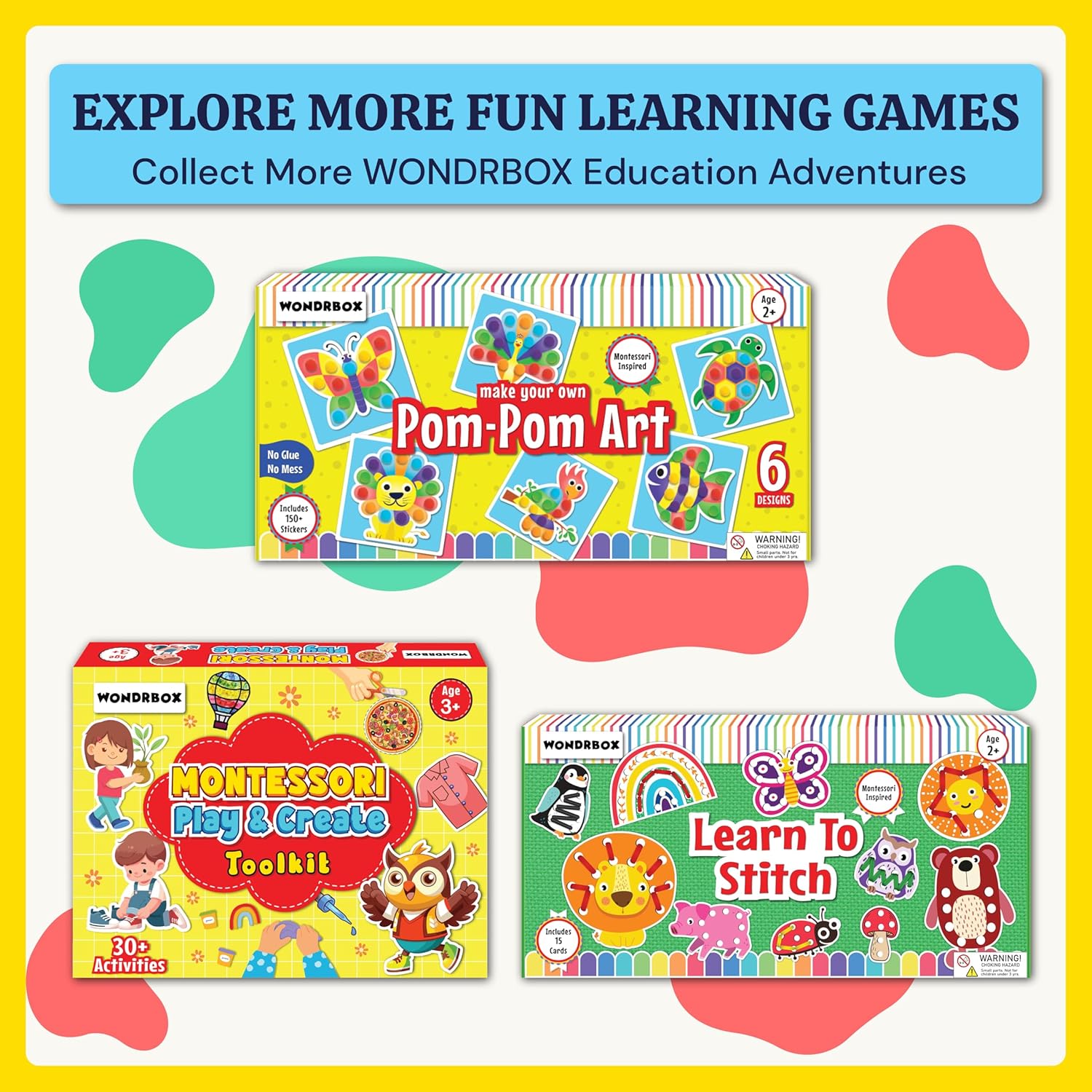 Pom Pom Arts and Crafts Activity Kit, Age 2+