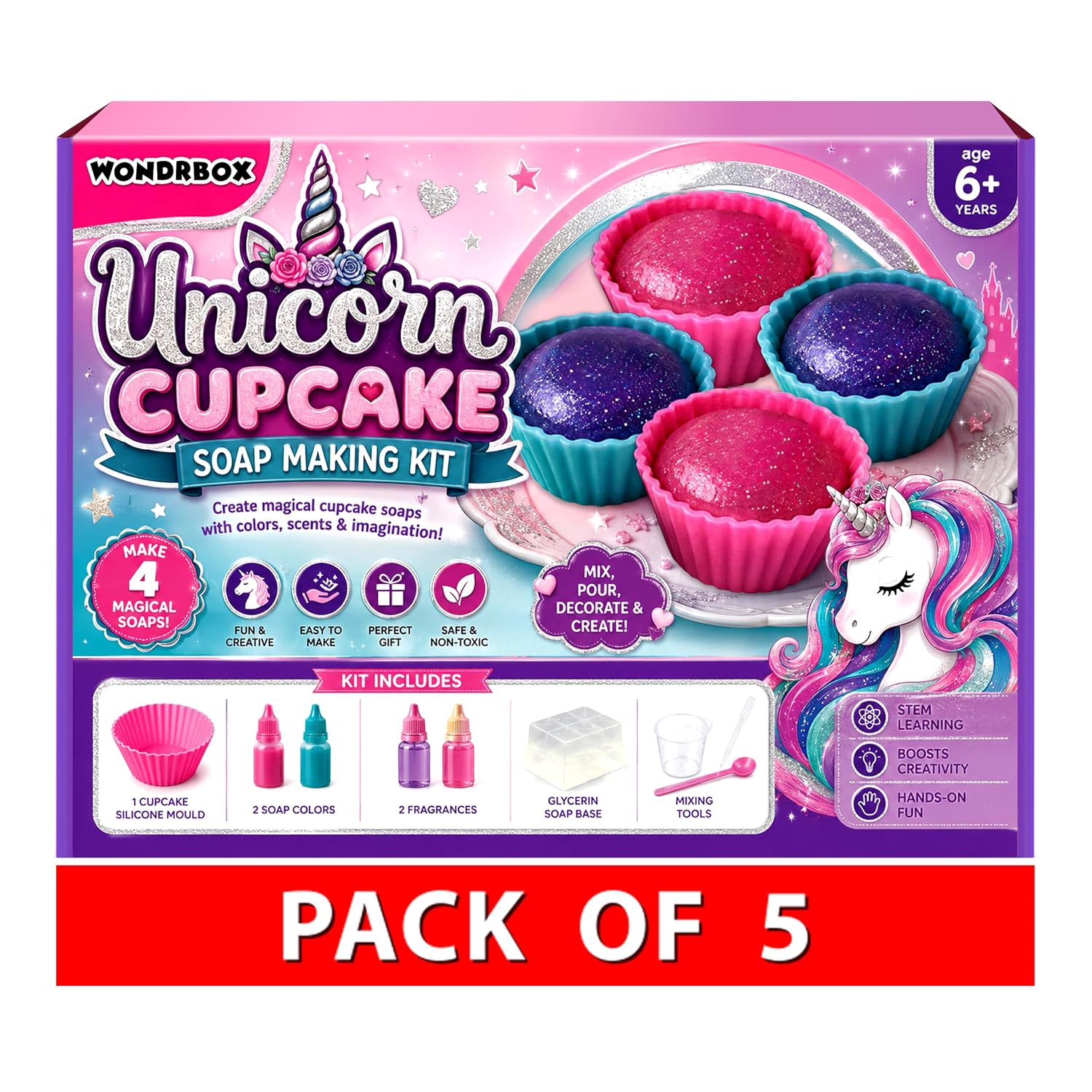 Unicorn Soap Making Birthday Return Gift Kit for Kids pack of 5
