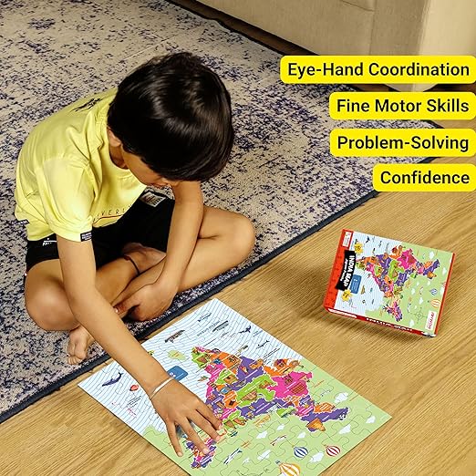 Birthday Return Gifts for Kids,60 Pcs India Map Puzzle ,Pack of 5 ,Age 5+