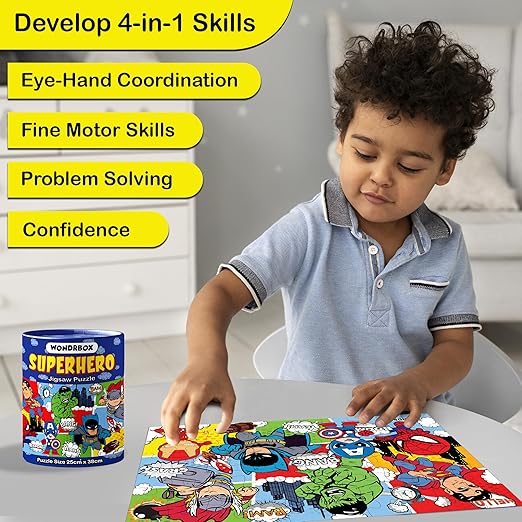 Birthday Return Gifts for Kids ,60 pcs Superhero Jigsaw Puzzle| Pack of 5 (Age 5-10)