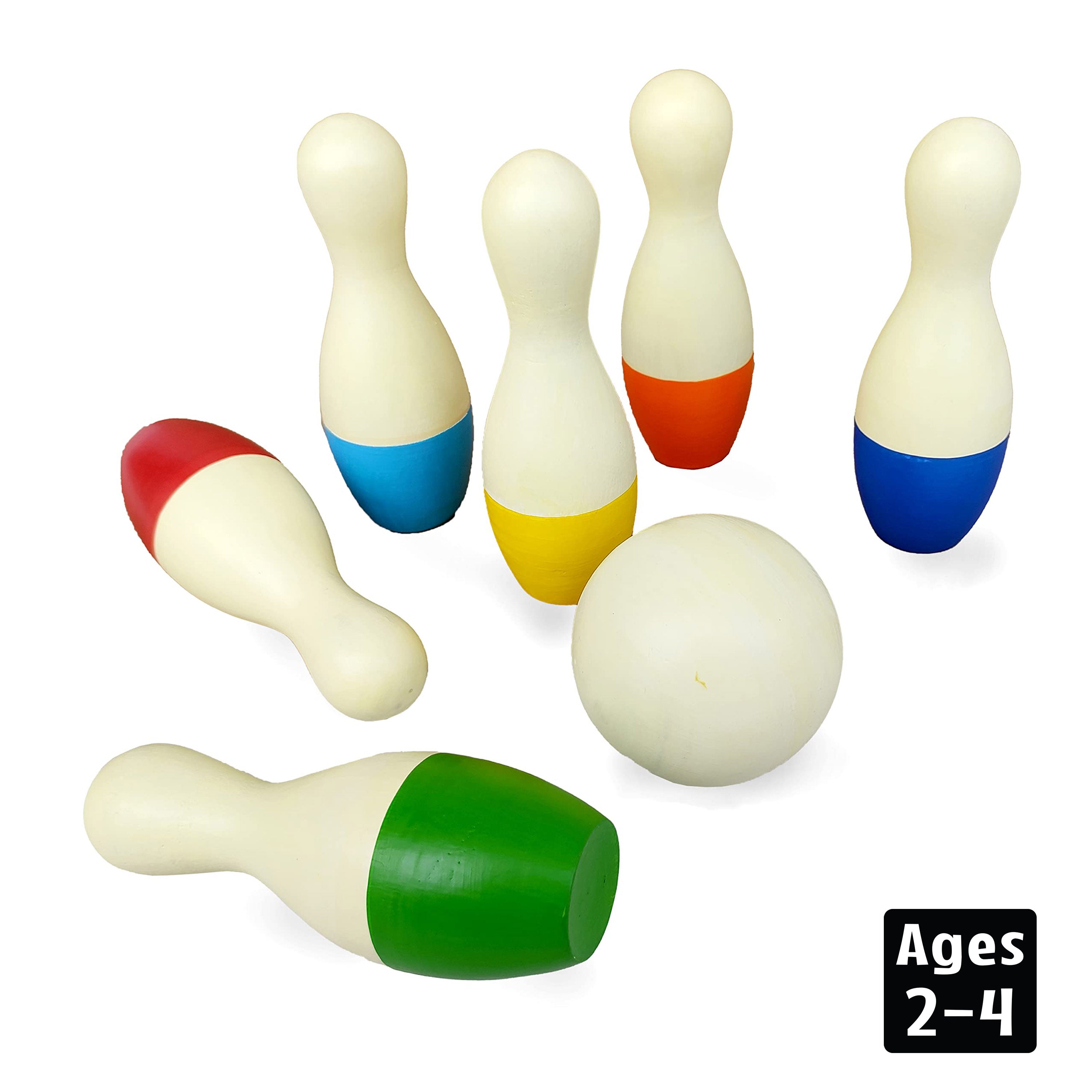 Wooden Mini Bowling Pins, Age 2+