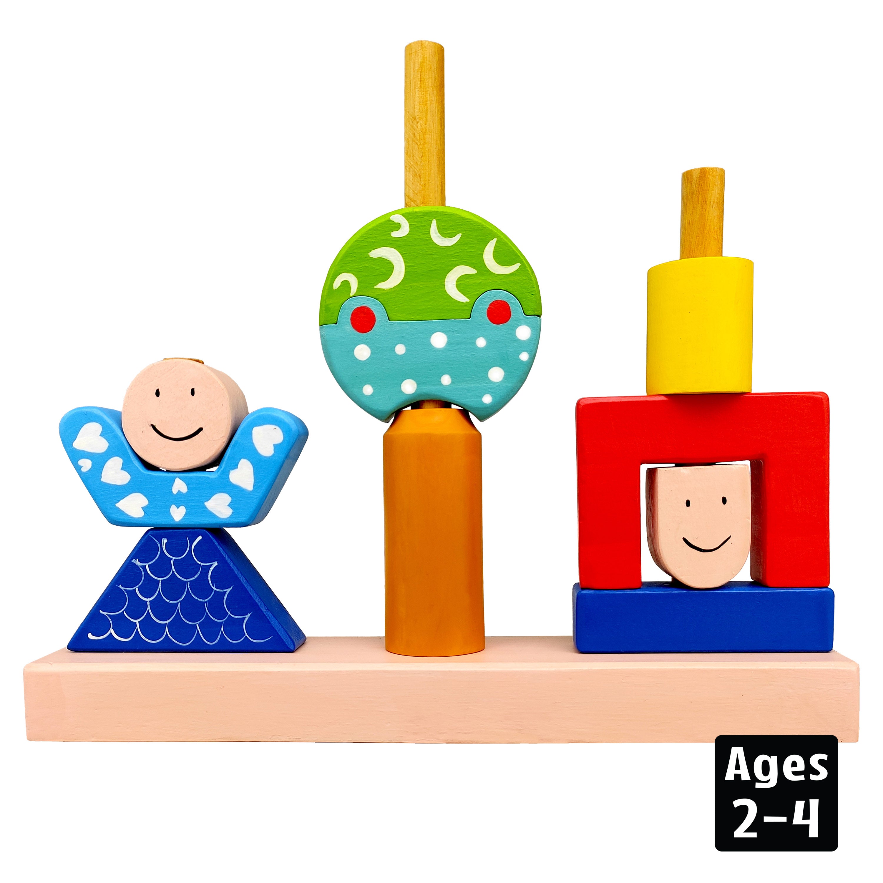 Day And Night Stacking Wooden Toy, Age 2+