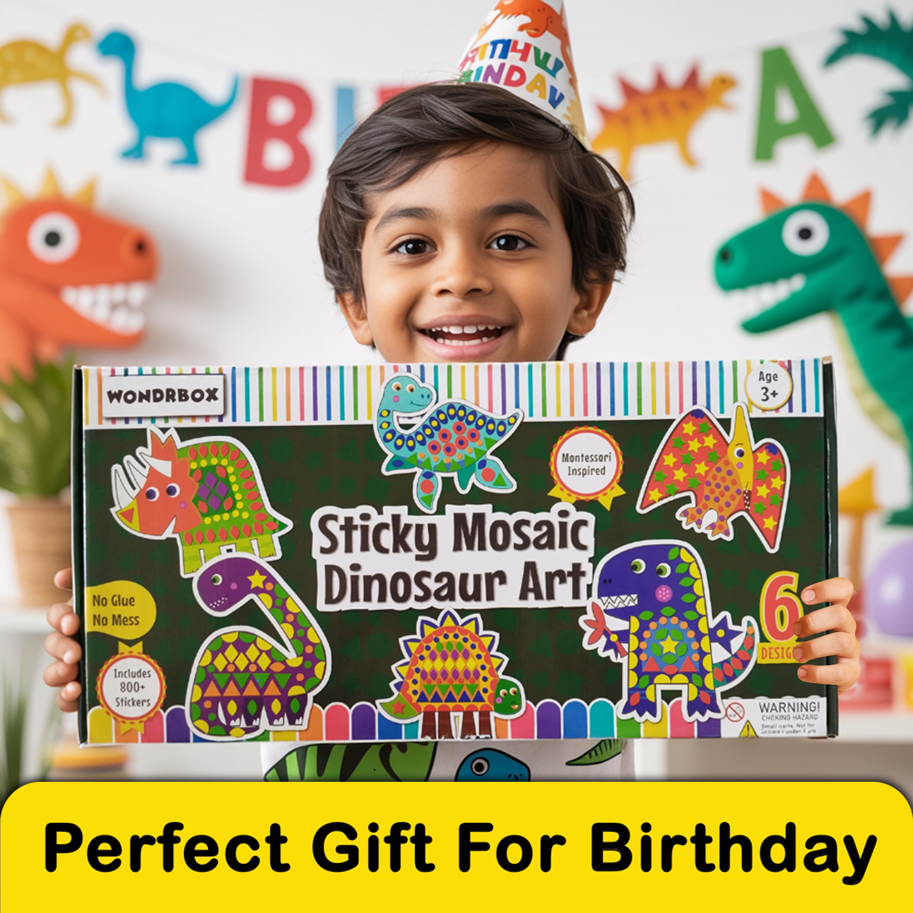 Sticky Mosaic Dinosaur Art Craft Kit,  Age 3+