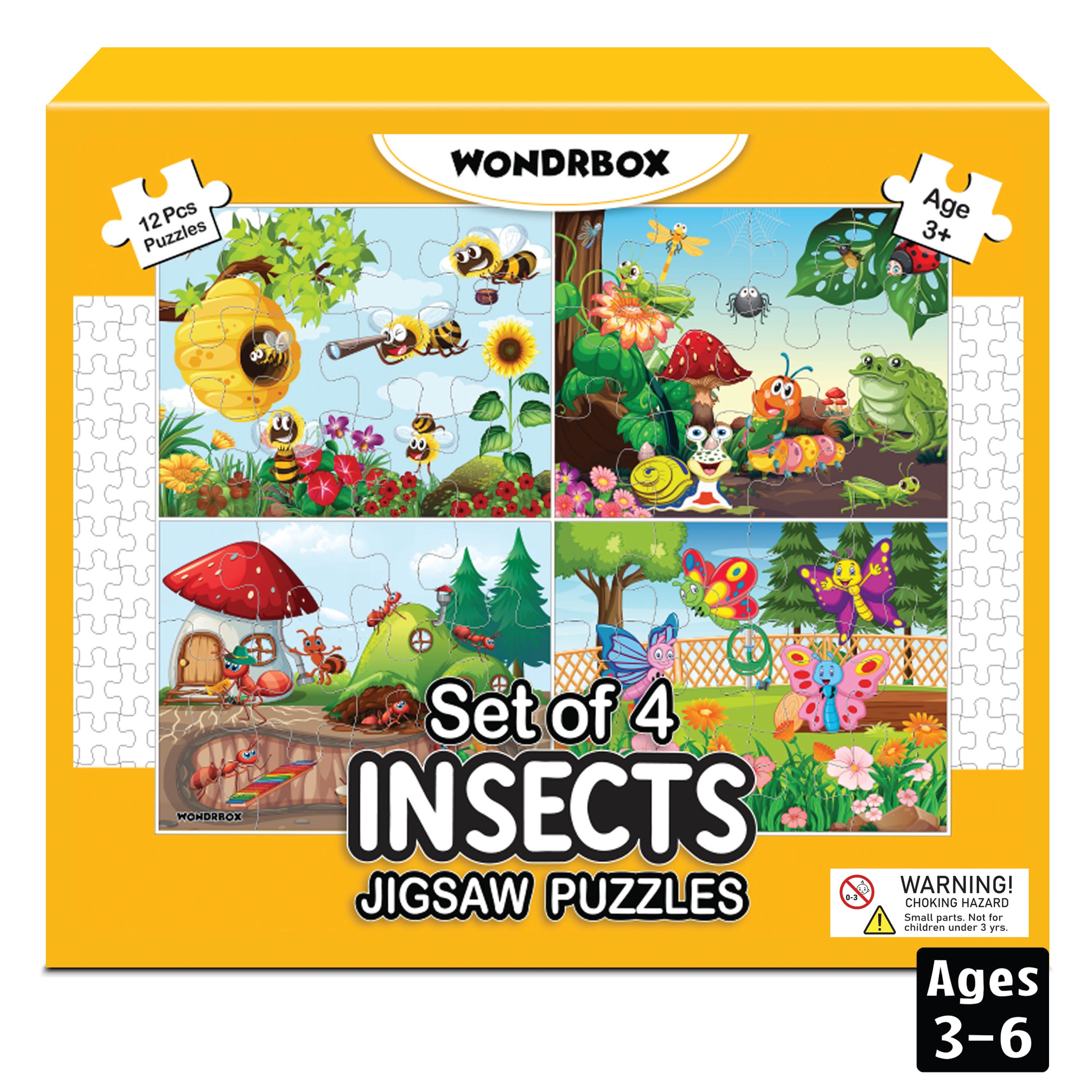 12 Pcs Insects Jigsaw Puzzle, Age 3+