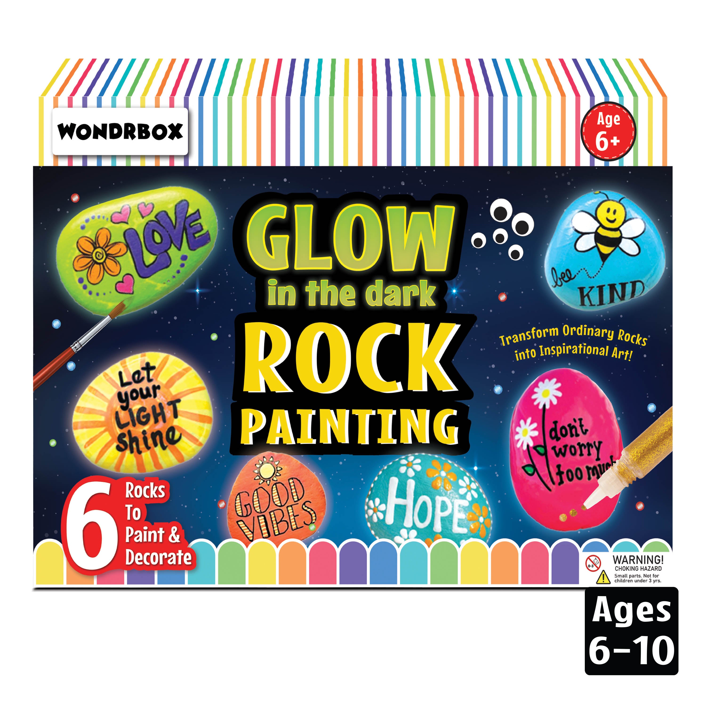 Glow in the Dark Rock Painting Kit, Age 6+