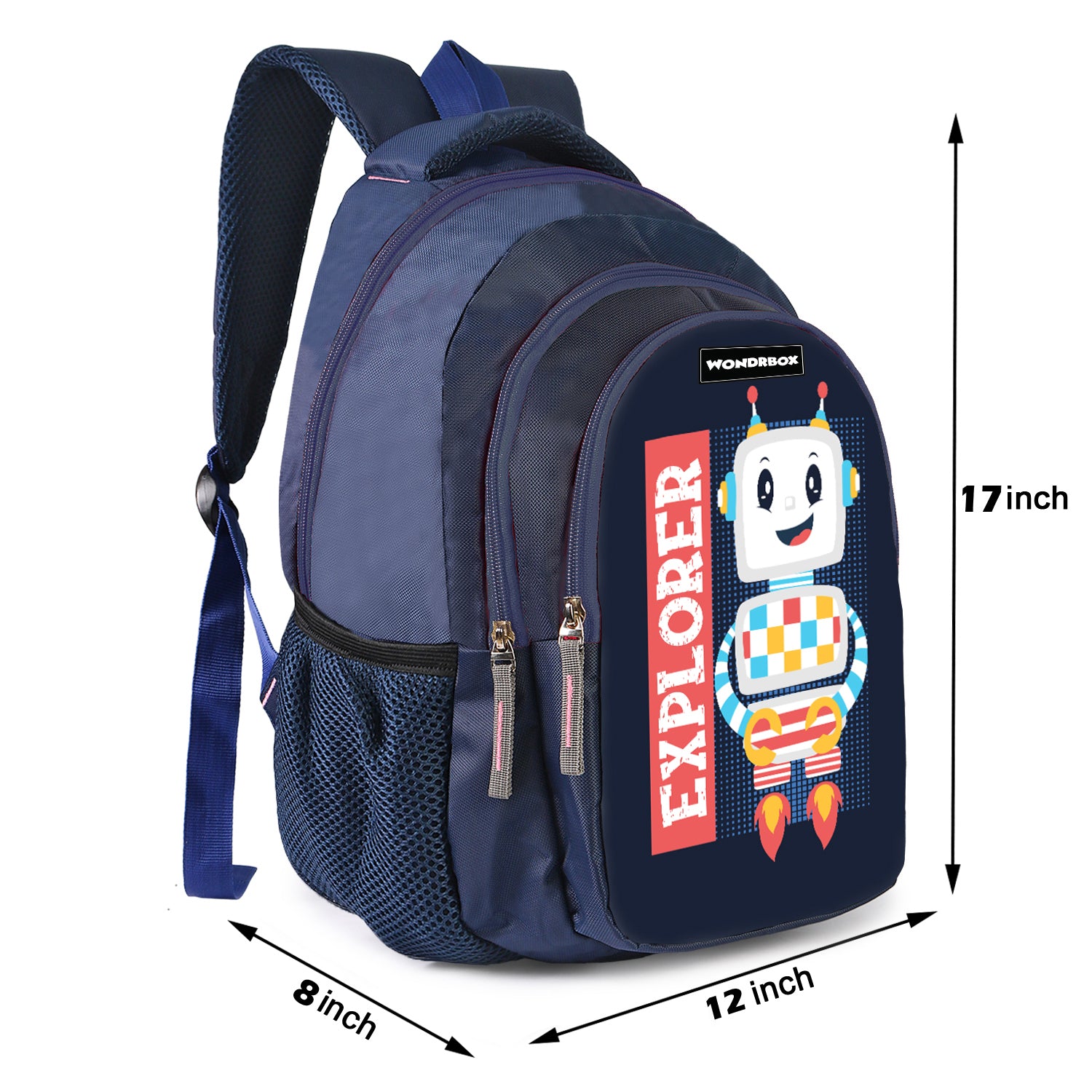 WONDRBOX Robot School Bag For Boys and Girls Age 8 and above.