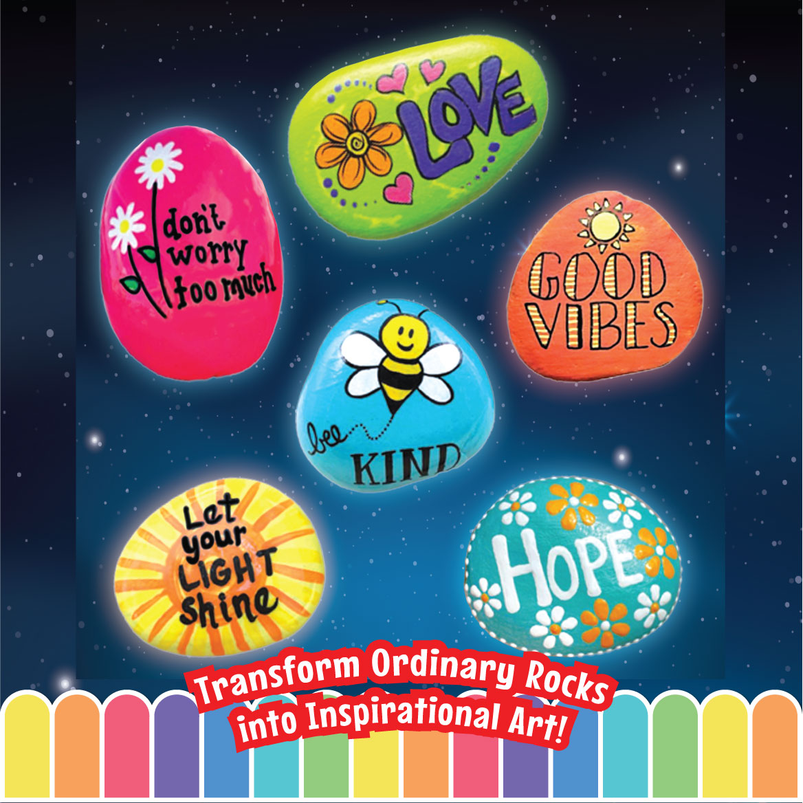 Glow in the Dark Rock Painting Kit, Age 6+