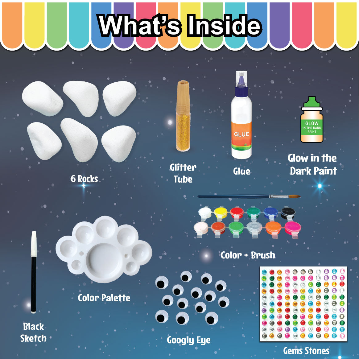 Glow in the Dark Rock Painting Kit, Age 6+
