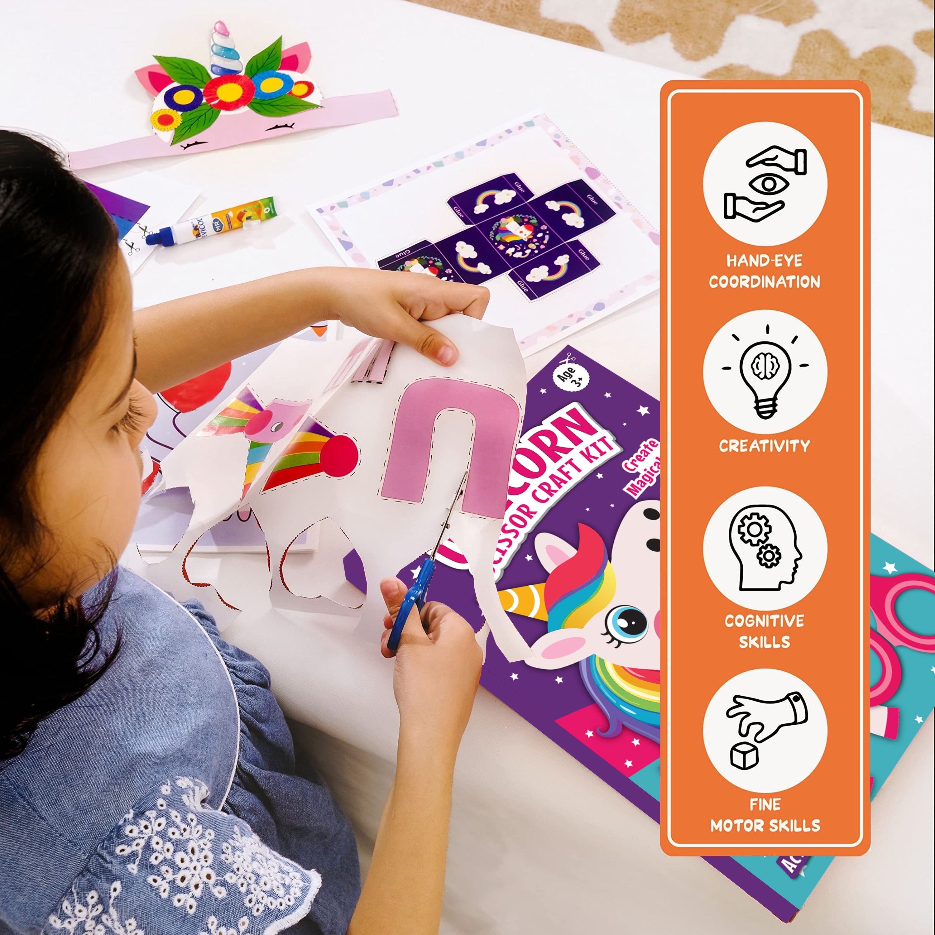 Birthday Return Gift Unicorn Scissor craft (Pack of 10) Age 3+