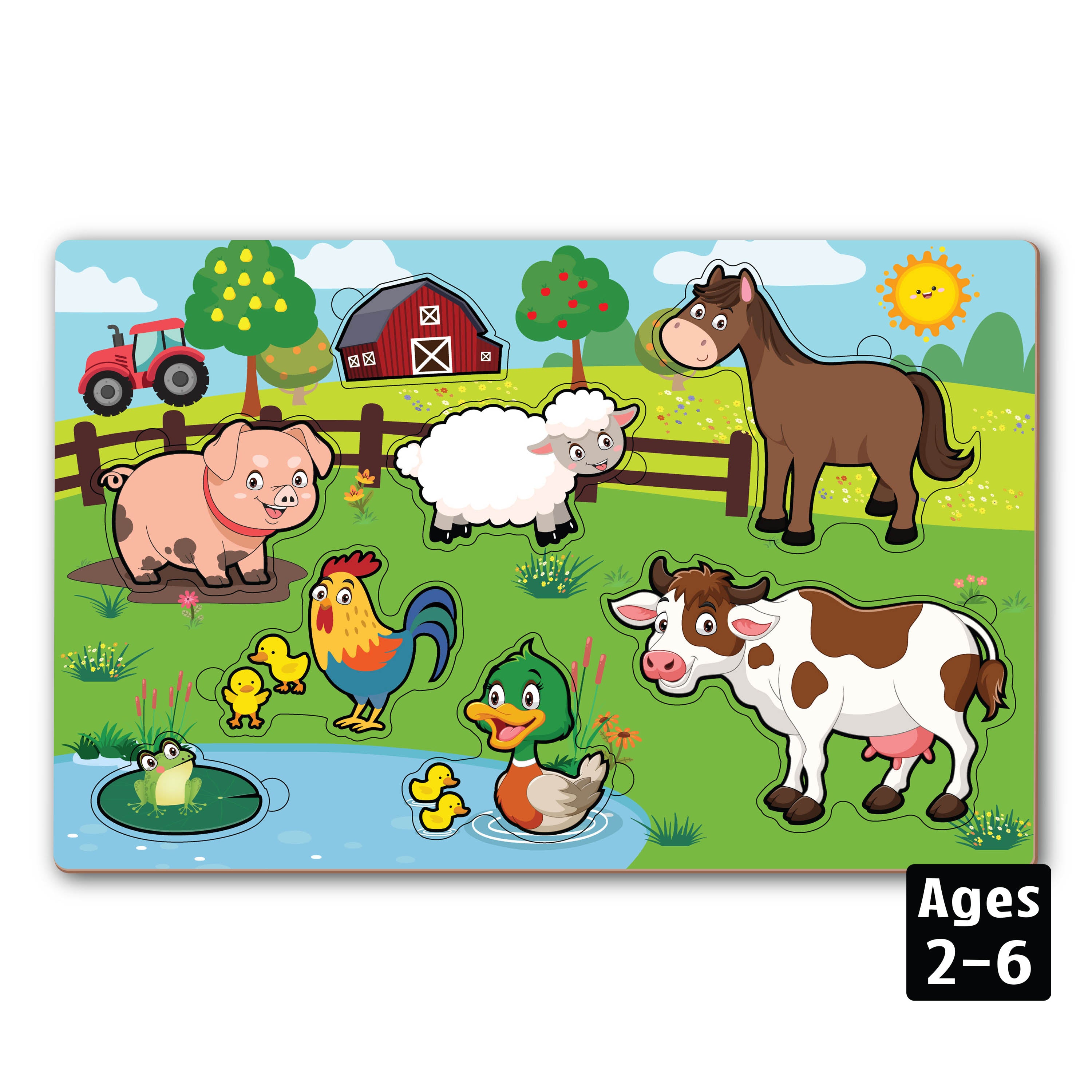 Wooden Farm Animals Puzzle, Age 2+