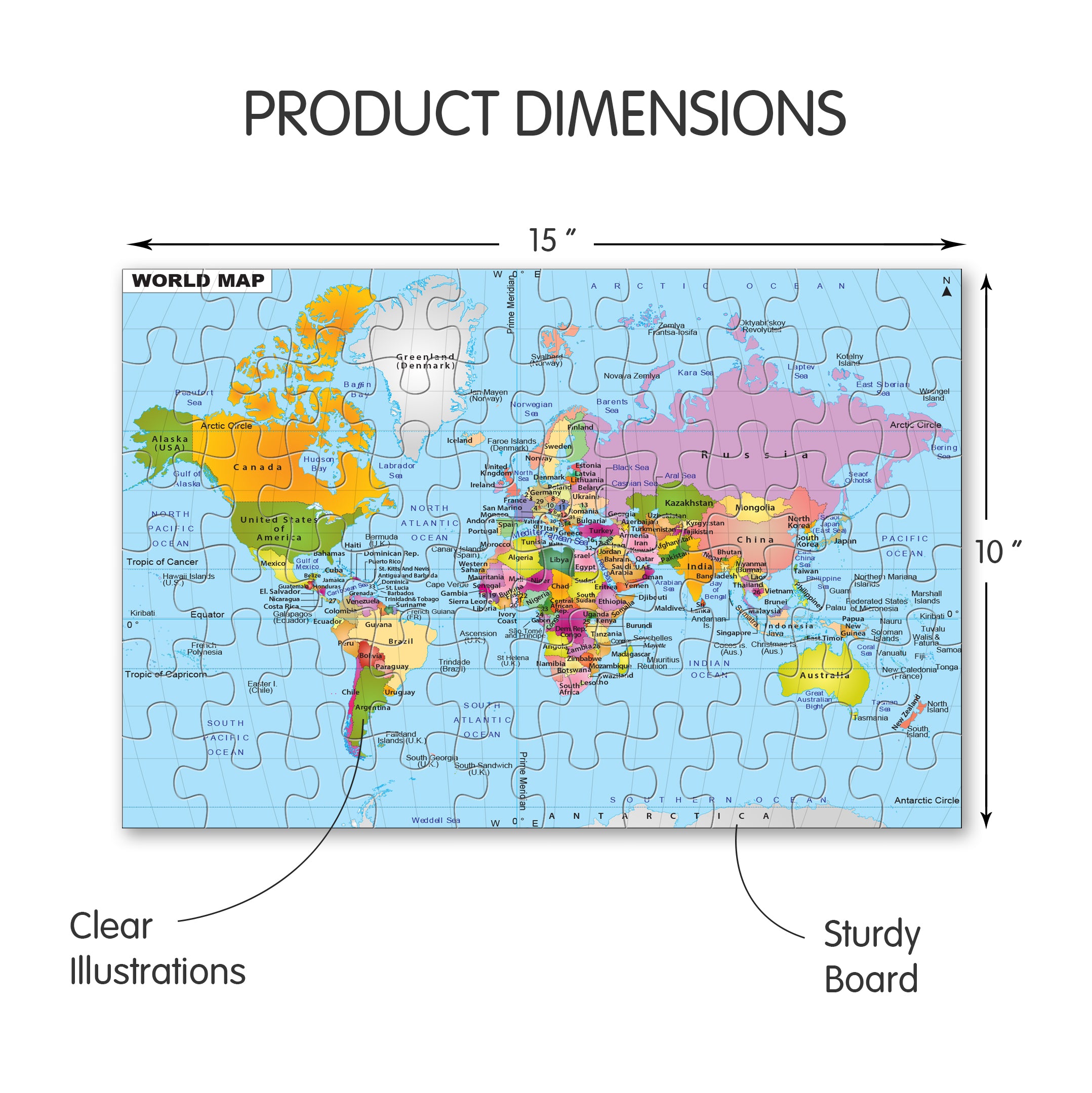 Birthday Return Gifts ,World Map Jigsaw Puzzle (Pack of 10 )Age 5+