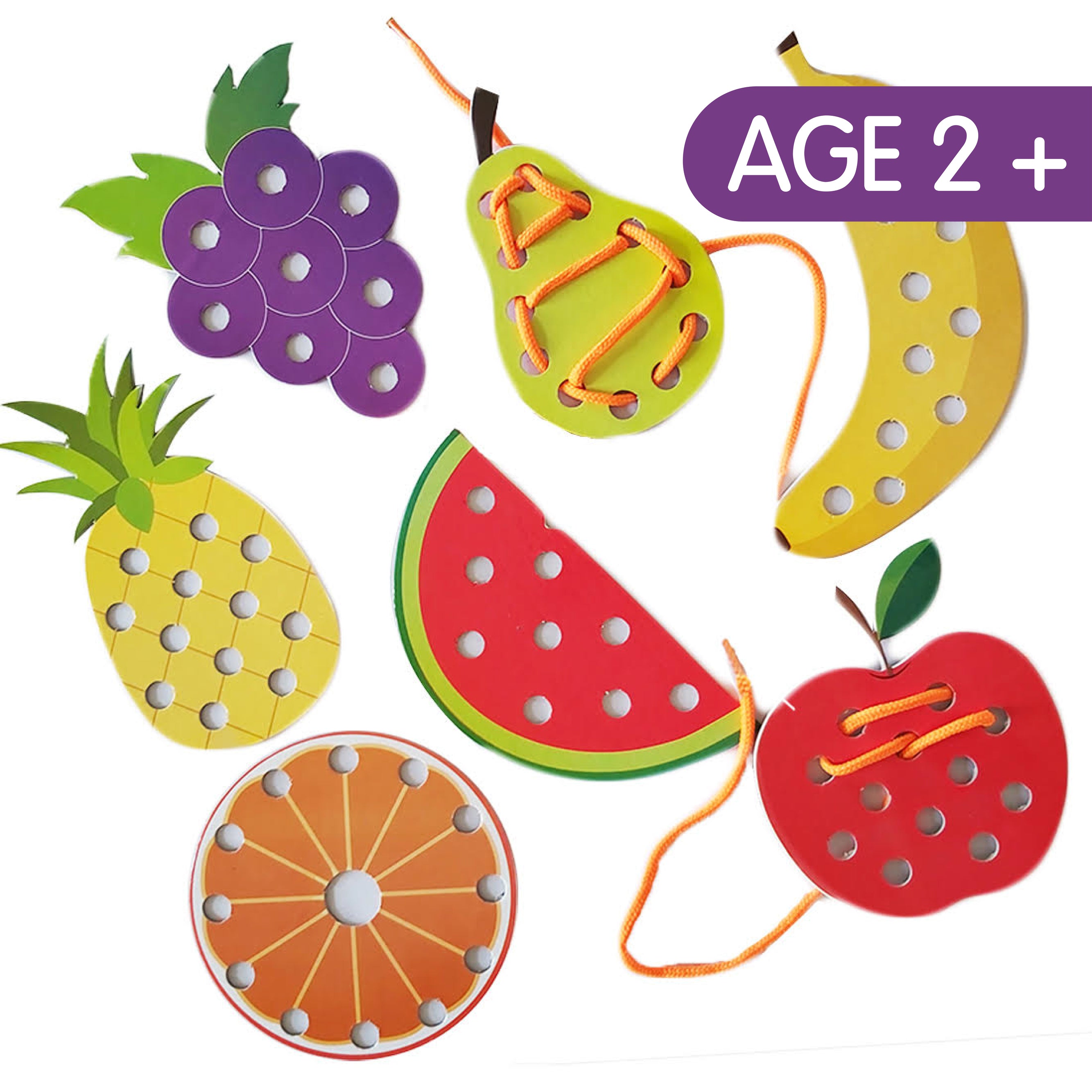 Fruits Lacing Activity Kit, Age 2+