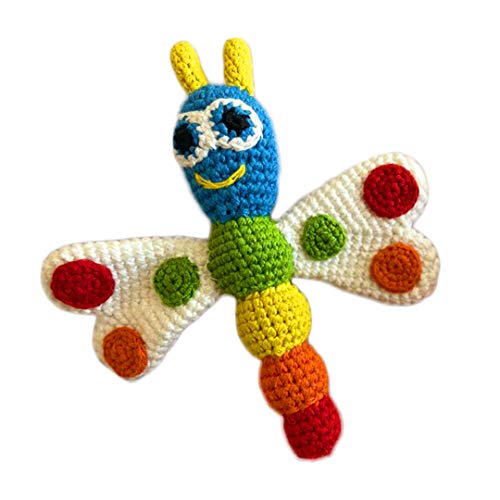 WONDRBOX Crochet Rattle Soft Toy, Butterfly.