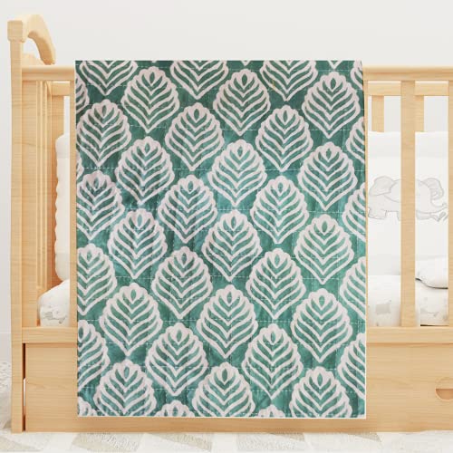 littleland 100% Cotton Baby Blanket Quilt for Newborn to 3 Years, Soft, Hypoallergenic, Breathable Quilt, Nursery Crib Blanket, Baby Shower Gift, Made in India (Red Horse)