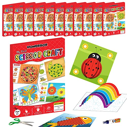 WONDRBOX Return Gifts Birthday Pack of 12, Scissor Craft kit.